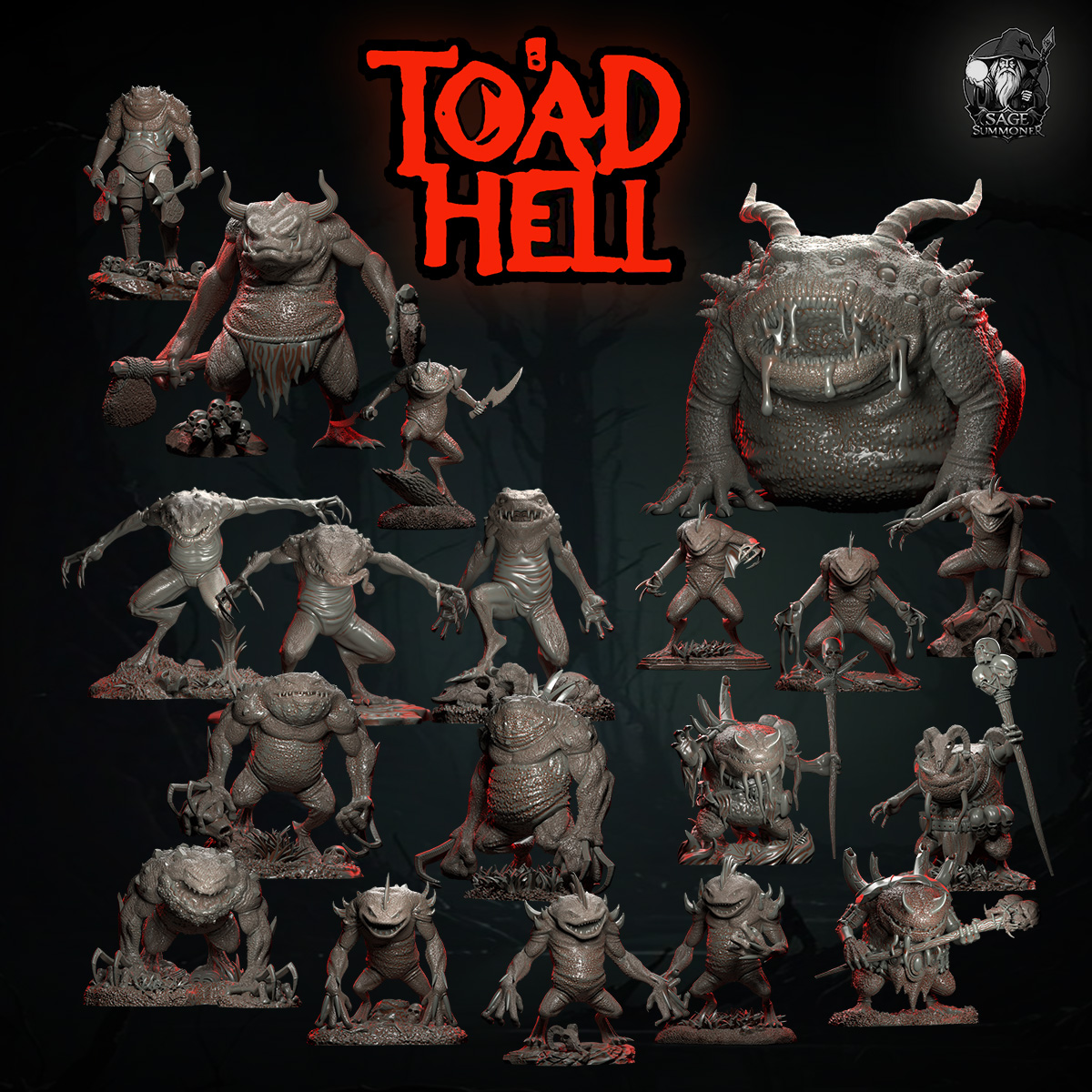 Toad Hell Complete Bundle - 19 Pre-Supported Miniatures